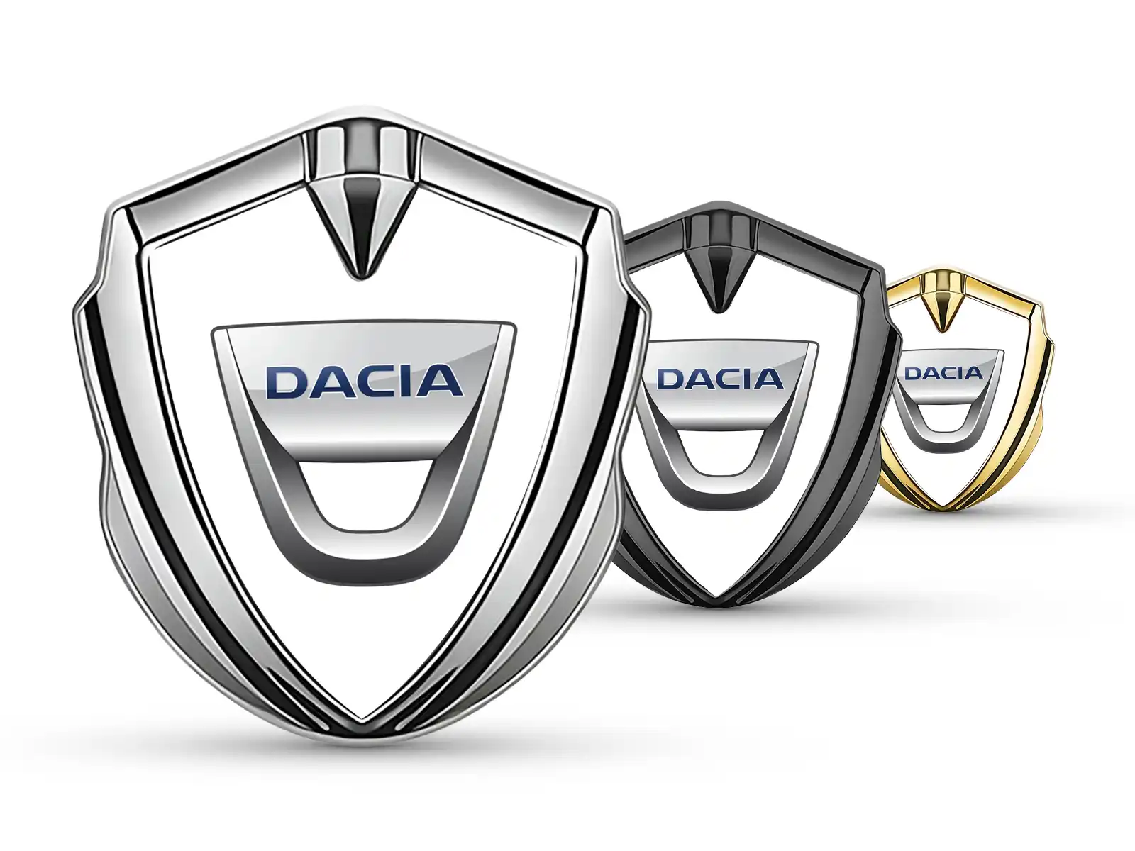 Dacia Emblème Bombé Métal Style Course Lustré Bombé
